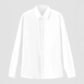 Classic white long sleeve business shirt with four-way stretch and non-iron fabric for men - White
