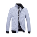 Veste décontractée homme mauve à col montant avec bords noirs et doublure à carreaux - M / Gris clair