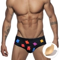 Slip de bain noir pour hommes avec motif oursons et rembourrage amovible sport - M / Ours avec Bonnet