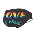 Schwarzer atmungsaktiver Halsschlauch mit Regenbogen LOVE Aufdruck für Pride Events - M / Schwarz
