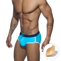 Badehose für Herren in Blau, schnelltrocknend, mit Kordelzug und herausnehmbarem Pad - M / Himmelblau (Mit Cup)