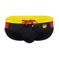 Sexy Herren-Badehose im Deutschland-Flaggen-Design mit verstellbarem Kordelzug - M / Schwarz