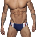 Herren Badehose in Navyblau mit kontrastierenden Seitenstreifen für Fitness und Bräunung - M / Dunkelblau