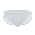 Costume da bagno da uomo bianco in ecopelle metallizzata con tasca a U ergonomica - M / Argento