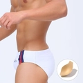 Maillot de bain blanc pour hommes avec zips latéraux et rembourrage amovible inclus - M / Blanc