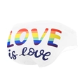 Herren Badehose in Weiß mit buntem LOVE is love Regenbogendruck auf der Rückseite - M / Weiß