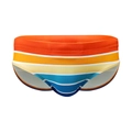 Maillot de bain homme avec rayures dégradées coucher de soleil et taille élastique - M / Rayures Oranges