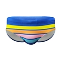 Maillot de bain pour hommes avec rayures horizontales multicolores en tissu extensible - M / Rayé Bleu