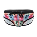 Maillot de bain homme avec imprimé tropical palmier et taille à cordon de serrage - M / Imprimé à Carreaux Cocotier Tropical