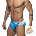 Slip da nuoto uomo a vita bassa blu reale con inserto push-up protettivo rimovibile - M / Azzurro Con Coppa