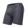 Men's dark gray quick-dry swim trunks with side pocket and drawstring waist - M / Gray