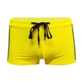 Gelbe Herren-Badehose mit schwarzem Kordelzug und gepunkteten Seitenstreifen - M / Gelb