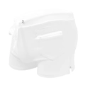 Men's stylish white swimming trunks with elastic drawstring waist and side slit detail - M / White