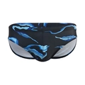 Herren Badeslip mit blauem Wellenprint und ergonomischem Schnitt in Dunkelblau - M / Blaue Wolke
