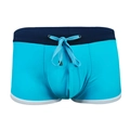 Maillot de bain homme bleu vif avec taille bleu marine, cordon de serrage et liseré blanc - M / Bleu Lac