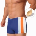 Maillot de bain homme bleu marine avec bandes latérales et rembourrage amovible - M / Bleu Marine (Avec Coques)