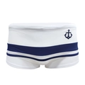 Maillot de bain boxer homme taille basse blanc avec motif ancre nautique bleu foncé - M / Blanc