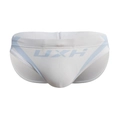 Maillot de bain blanc pour hommes à séchage rapide avec logo bleu et coupe sportive - M / Blanc