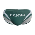 Maillot de bain homme vert foncé à séchage rapide avec liserés blancs contrastés - M / Vert