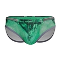 Bañador de natación para hombre con estampado de mezclilla verde y tejido de secado rápido - M / Verde