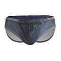 Bañador de natación tipo bikini para hombre con estampado de mezclilla realista - M / Azul oscuro