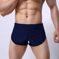 Caleçon respirant en soie glacée bleu foncé pour homme avec tissu élastique séchage rapide - Bleu clair