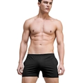 Men's modal black boxer shorts with elastic waistband and contrast trim detail - Black