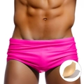 Bright pink men's swimming trunks with built-in removable sponge protective cup - 3XL / Rose Red with Cup Pad