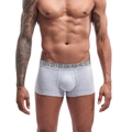 Men's light grey cotton boxer briefs with U-convex pouch and elastic waistband - M / Gray