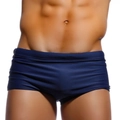Men's navy blue boxer brief swim trunks in quick-dry high-elasticity nylon fabric - 3XL / Dark Blue