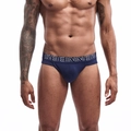 Men's navy blue cotton jockstrap with elastic waistband and athletic support - M / Dark Blue