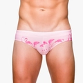 Herren-Badehose in Rosa mit Flamingomuster aus hochelastischem Stoff für den Strand - M / Rosa