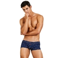 Bóxer de hombre azul oscuro con lunares, cintura elástica cómoda y material muy transpirable - M / Azul oscuro