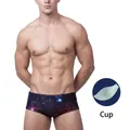 Herren Badehose mit digitalem Pixelmuster und einem herausnehmbaren Polstereinsatz - M / Disco-Pixel-Druck mit Polster
