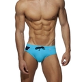 Maillot de bain bleu ciel pour homme avec empiècements contrastés et cordon de serrage réglable - M / Bleu clair