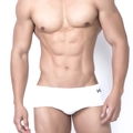 Maillot de bain blanc pour homme avec logo géométrique en tissu élastique séchage rapide - M / Blanc