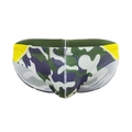 Maillot de bain homme camouflage à taille basse avec panneaux jaunes et tissu stretch - M / Vert Camouflage