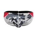 Maillot de bain homme camouflage avec panneaux contrastés roses et coupe basse élastique - M / Gris Camouflage