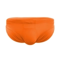 Men's low-rise athletic swim briefs in vibrant orange with ergonomic U-convex pouch - M / Orange