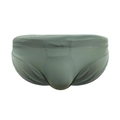 Slip de bain homme vert olive uni, coupe ajustée taille basse en tissu extensible doux - Vert Militaire