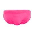 Maillot de bain homme rose fluo avec doublure contrastée vert citron et coupe élastique - Rose rouge