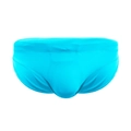 Maillot de bain homme bleu ciel à taille basse en tissu élastique avec coupe en U - Bleu ciel