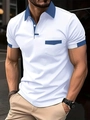 Polo-Shirt für Herren in Weiß mit dunkelblauen Kontrasten und sportlicher Passform - S / Weiß