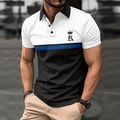 Polo pour homme avec design bicolore et imprimé couronne sur la poitrine, coupe slim - Noir