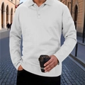 Wit poloshirt met lange mouwen en geometrische gebreide textuur in straatstijl look - S / Wit