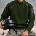 Tactische donkergroene fleece trui voor heren met ritszakken op de mouwen voor outdoor - S / Donkergroen