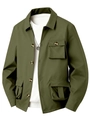 Détail de la veste militaire vert armée avec col classique et multi-poches fonctionnelles - S / Vert Militaire