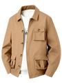 Détail d'une veste cargo kaki avec poches fonctionnelles et boutons métalliques - S / Bleu Ciel