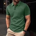 Men's dark green slim fit polo shirt featuring classic three-button collar and breathable mesh - S / Dark Green