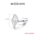 Hochwertiger S925 Sterlingsilber Ohrstecker in Muschelform mit glänzendem Finish für Damen - Kleine Muschel (MSE0243) / 925er Silber / 6mm (Links Einzelstück)